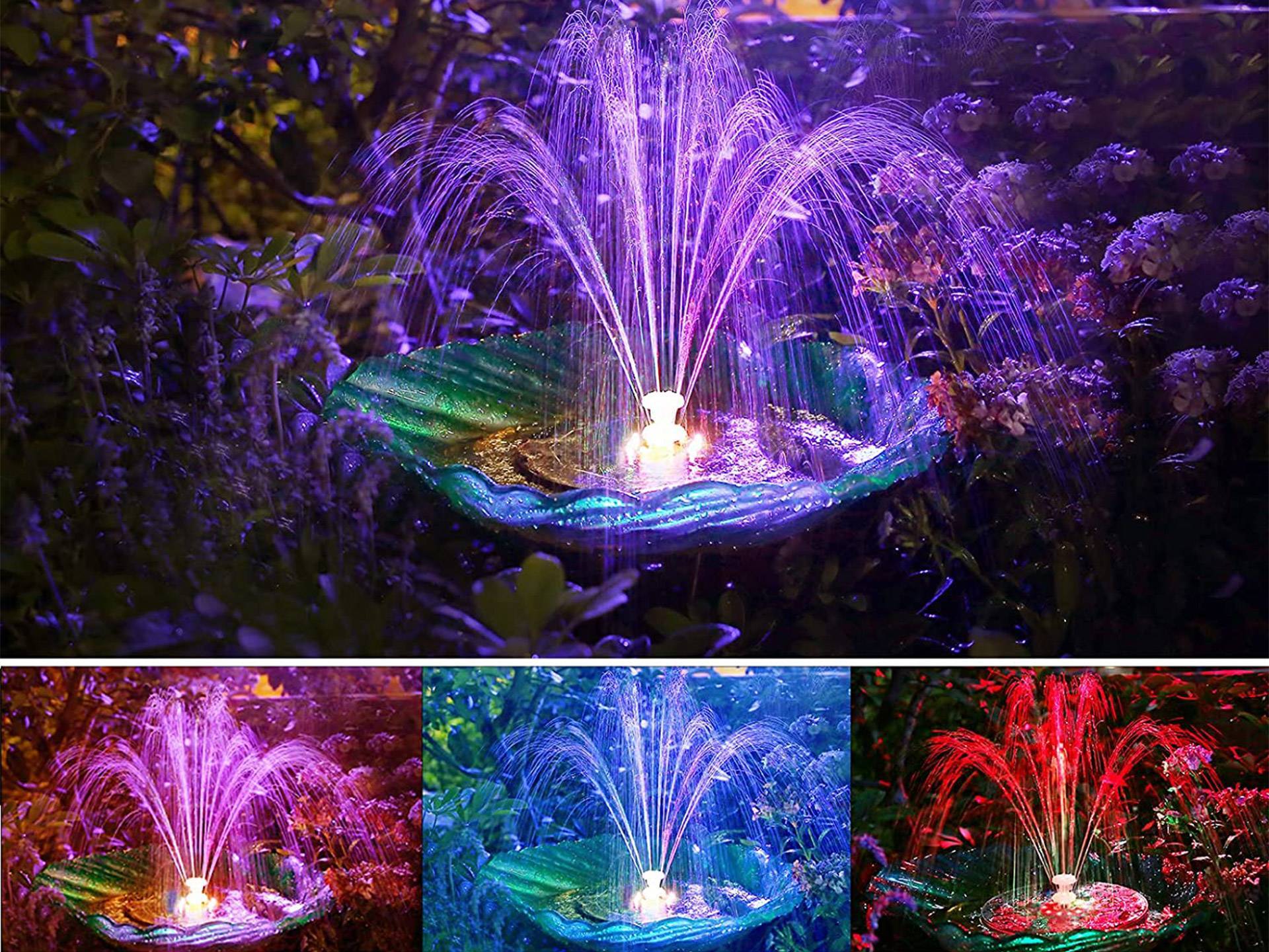 Fontaine solaire pour bassin avec lumières colorées Aisitin